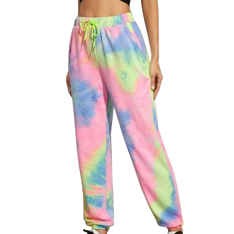 

2020 Sweatpants Women Fashion Casual Loose Pocket Tie Dye Printed Trousers Elastic Waist Long Pants Mujer Joggers Pantalones