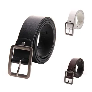 

Men's Casual Waistband Belt Faux Leather Belt Buckle Waist Strap Belts white