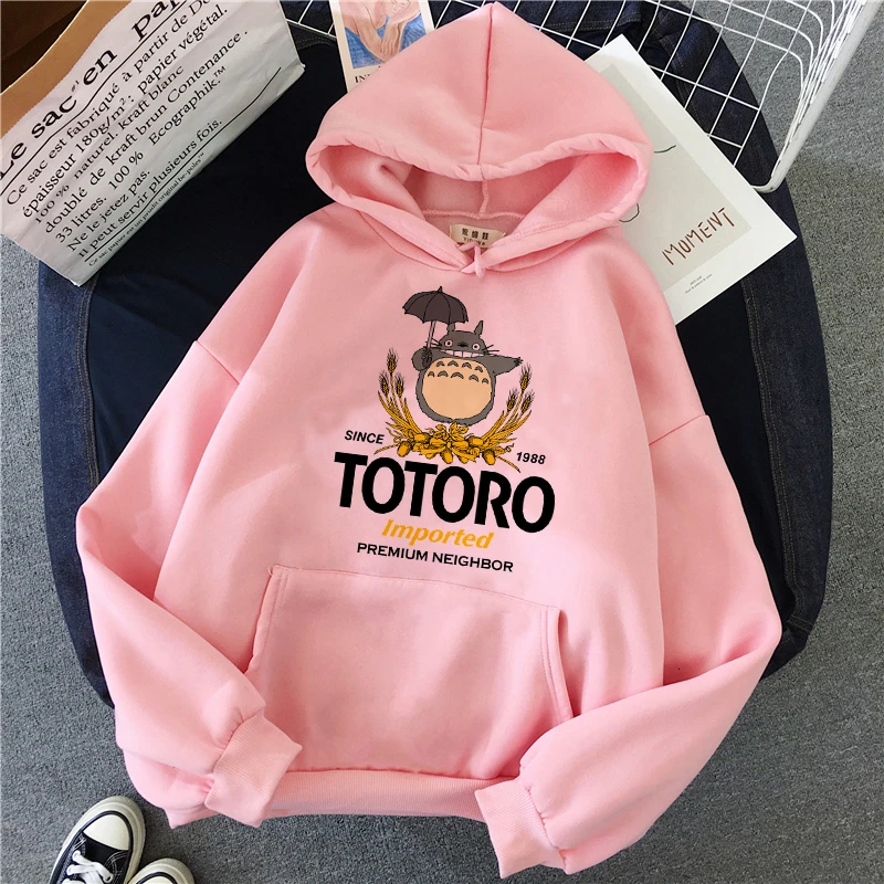 Totoro Studio Ghibli Kawaii толстовки Harajuku Забавный аниме для женщин мультфильм толстовка Ullzang 90s мода толстовка Графический Женский милый - Цвет: 21