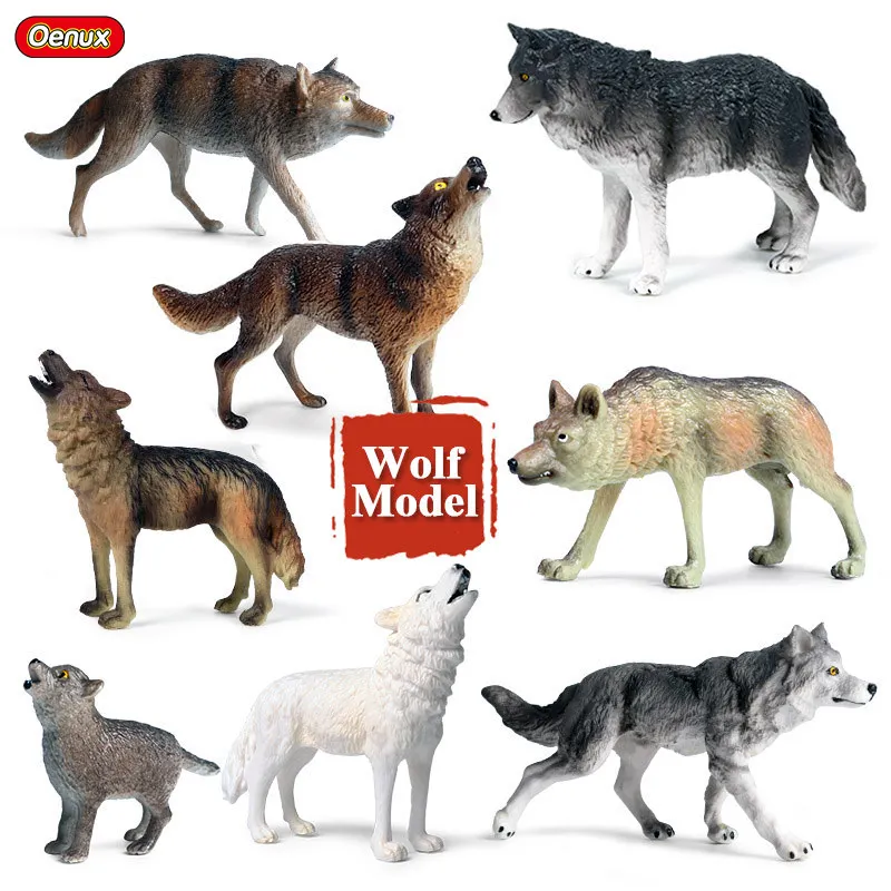 Simulation Tierfiguren Sammlung Zootiere Kids Spielzeug Spielfiguren Wolf 