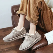 Женские зимние ботинки; сезон осень-зима; обувь на меху; непромокаемые и Нескользящие женские хлопковые ботинки; женские кроссовки; теплая шерстяная обувь в Корейском стиле