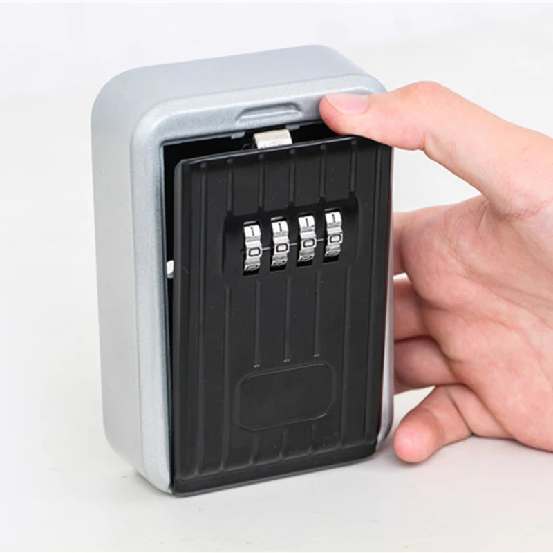

Wall Mounted/Padlock 4-Digit Combination Key Lock Storage Safe Security Box Home Office TU-shop