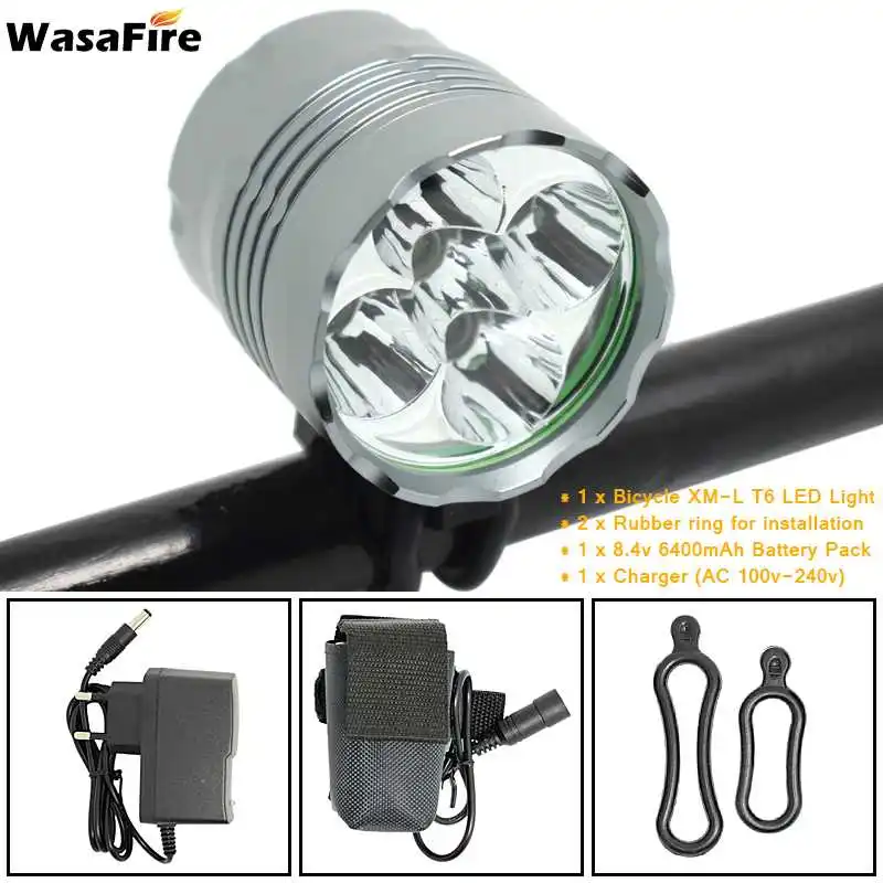 WasaFire 5 * XM L T6 светодиодный велосипедный светильник 18650 с батареей для велосипеда
