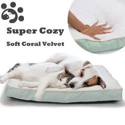 Коврики на сиденье для больших собак, мягкая Толстая теплая флисовая подушка спальник, кроватка для собаки, скамейка для домашних животных