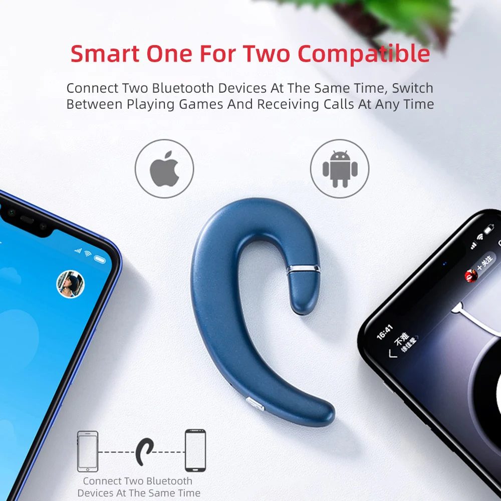 Hanging Single Wireless Bluetooth Headset V5 0 Earphone Handsfree Call Earbuds For iPhone Samsung Galaxy Note 10 Portable Micro