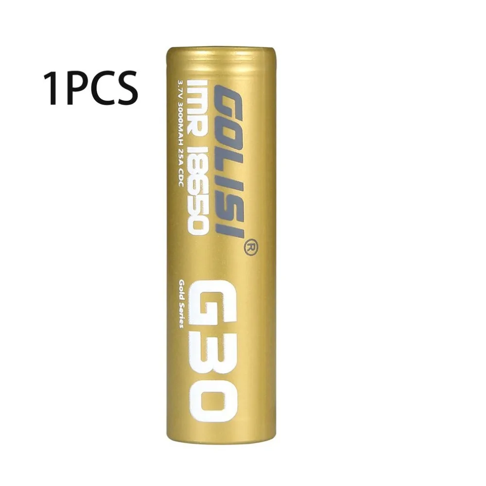 GOLISI S30 Li-ion 18650 Rechargeable Batteries 3.7V 3000mAh Lithium Replacement Battery for Torch Flashlight Battery Black Gold