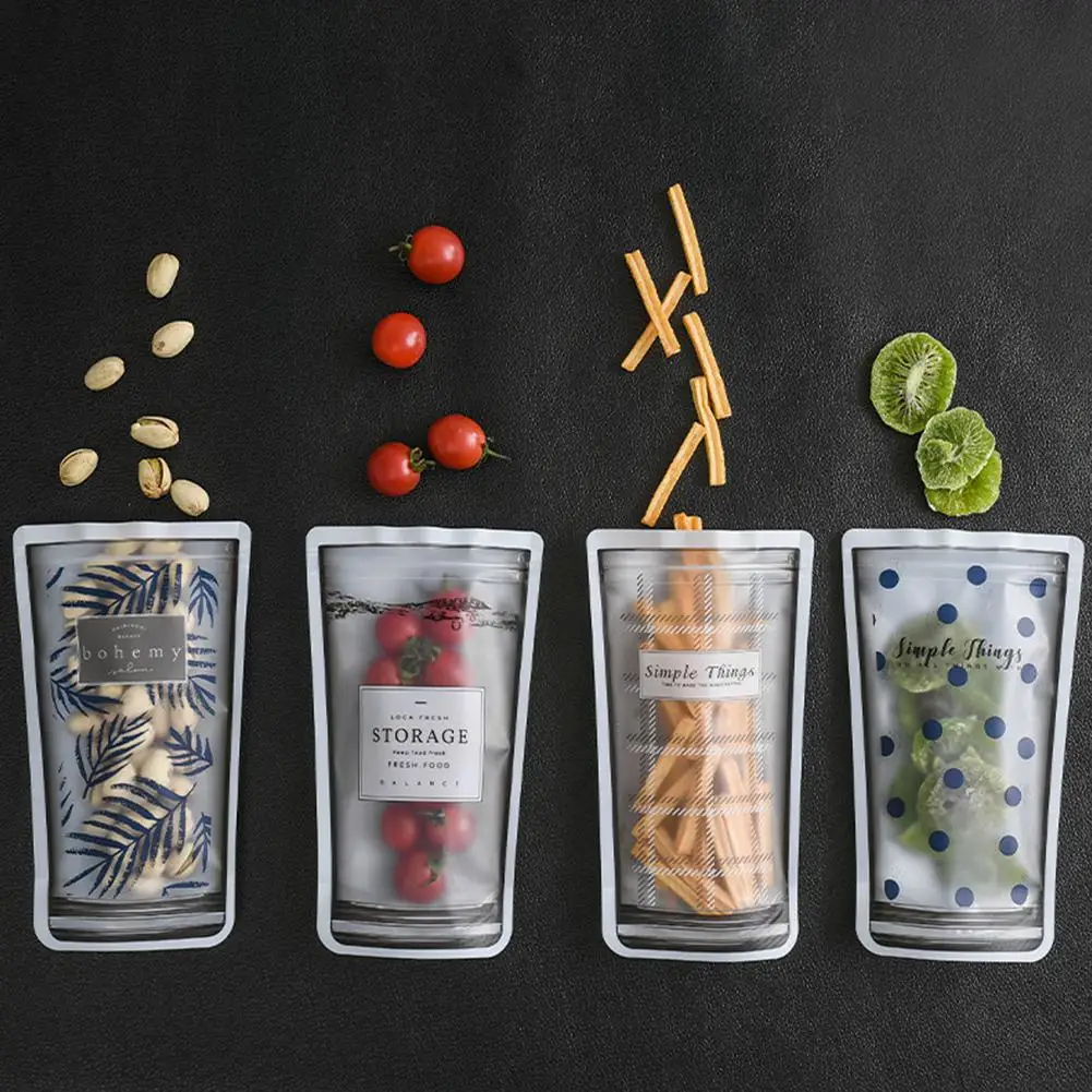 

4Pcs Hot Portable Transparent Food Snack Sealed Moisture-proof Storage Sealing Moisture-Proof Storage Bag 11 * 19 Cm