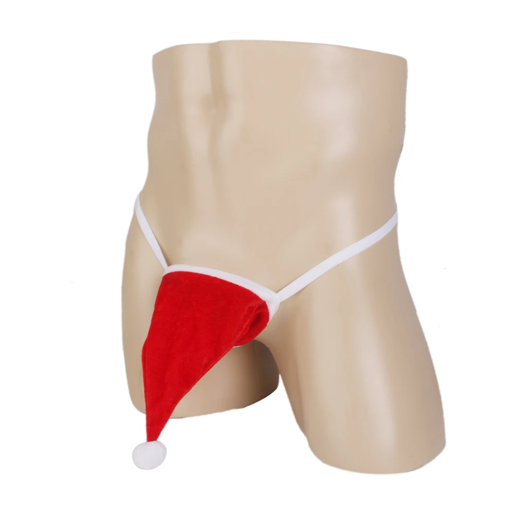  Christmas Santa Hat Sexy Mens Underwear G-String T-Back Funny Gag Gift 