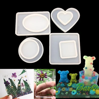

Popular8 Styles Silicone Geometric Plate Dish Display Resin Mold Making Jewelry Holder Mould Tool DIY Hand Craft