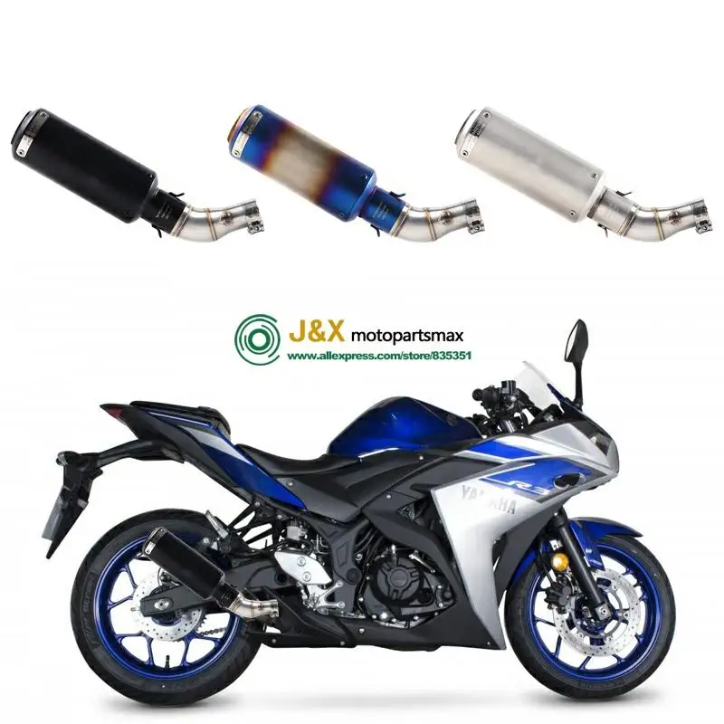 MT-03 MT03 мотоцикл глушитель трубы среднего звенья трубы Escape для YAMAHA YZF-R3 R3 R25 R30 слипоны