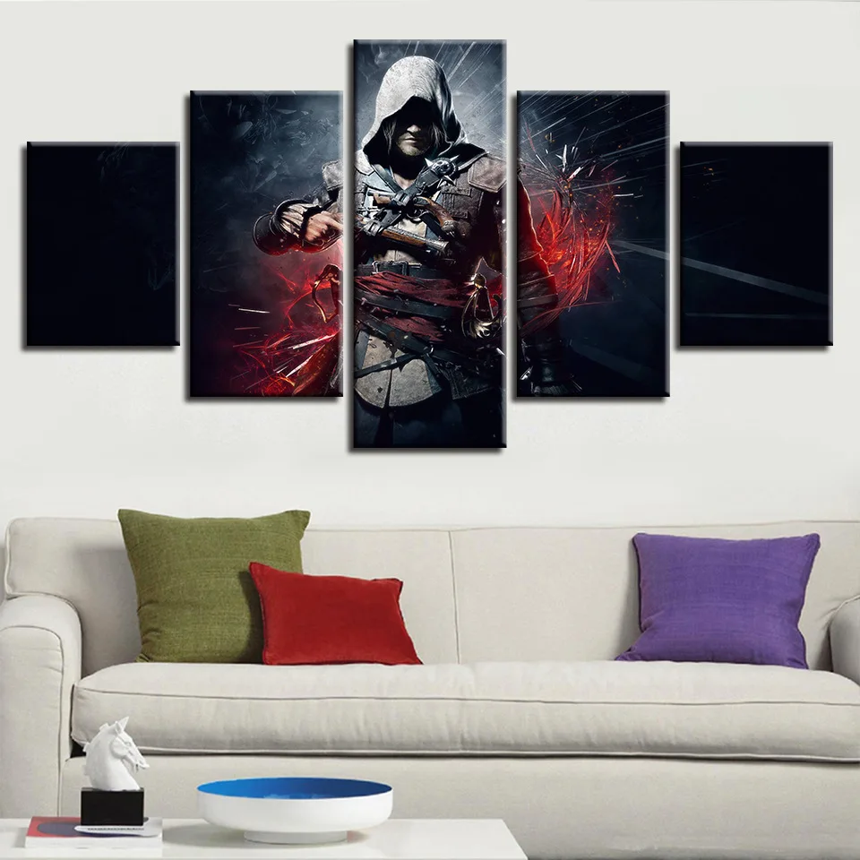 Картины на холсте Assassins Creed несколько Коннор войны стены искусства рамки дома 7 Декор 5 шт. печать декоративные картины комнаты