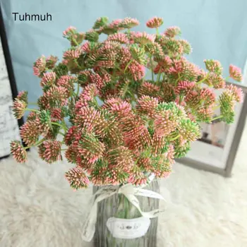 

12pcs Plastic Artificial Dandelion Flowers Simulation Bouquet Fake Flower for Home Wedding Decoration 3 Colors