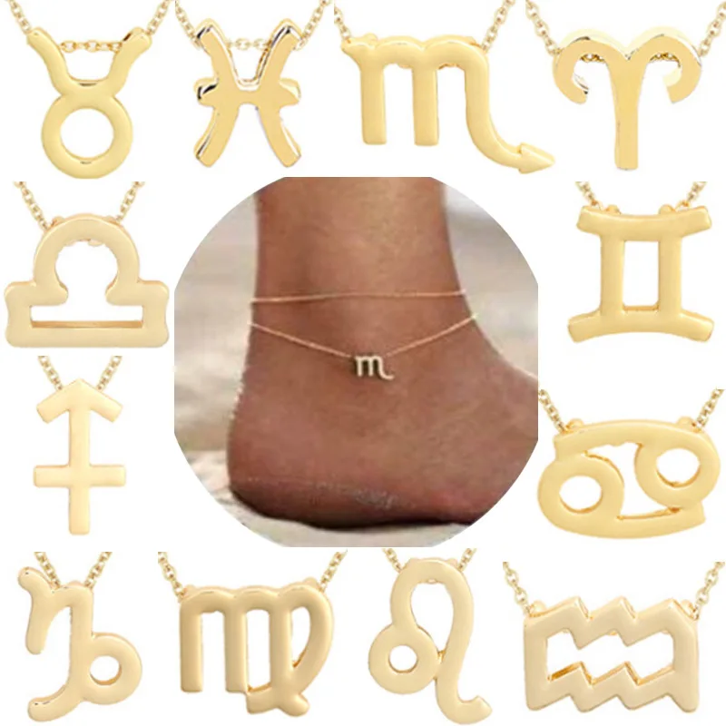 Todorova Multilayer 12 Constellation Zodiac Sign Anklets For Women Girl Gold Beach Ankle Bracelet On Leg Fashion Jewelry Gifts Todorova Multilayer 12 Constellation Zodiac Sign Anklets For Women Girl Gold Beach Ankle Bracelet On Leg Fashion Jewelry Gifts