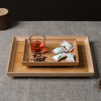 

1/3Pcs Japanese Wooden Tea Set Storage Tray Simple Rectangular Fruit Plate Snack Pallet Dessert Trays Decorative Organization