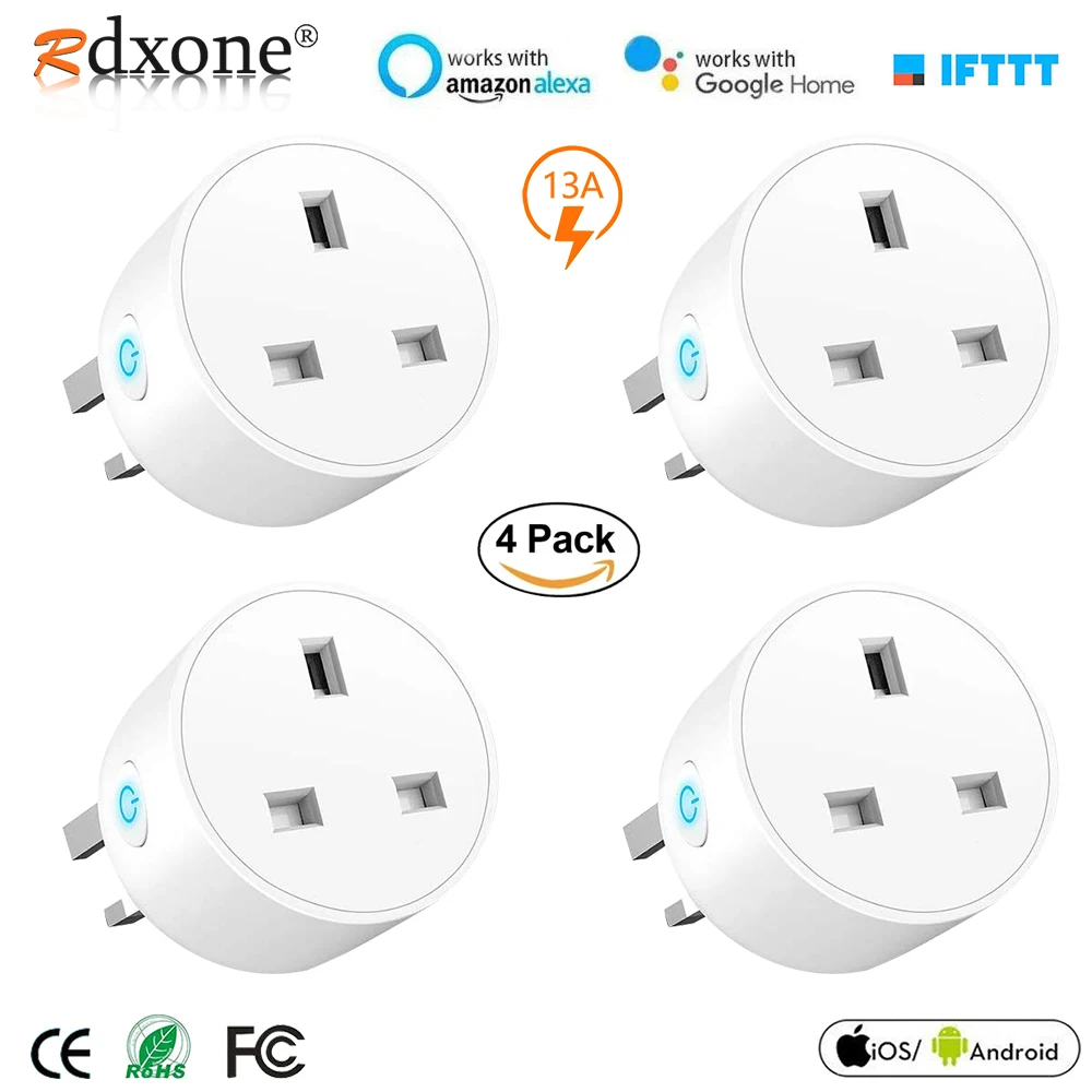 Wireless Plug Mini Scoket Smart Outlet Remote controlled by Smart Phone,WiFi  plug Outlet Socket 2 Pack Works with  Alexa and Goggle Home Assistant  with Timing Function and Energy Monitoring 