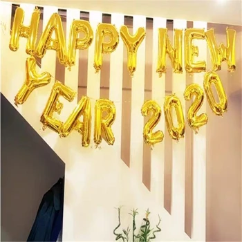 

happy new year 2020 foil balloons gold silver inflatable letter balloon merry christmas new year party decorations home deco