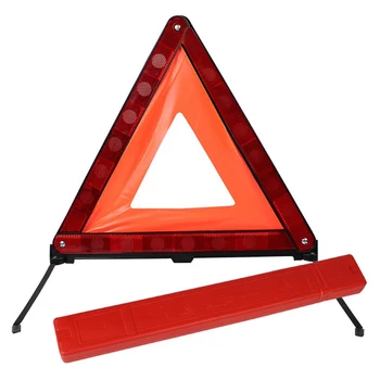 

Practical Car Stop Sign Tripod Road Flasher Triangle Emergency Warning Sign Foldable Reflective Safety Roadside Lighting
