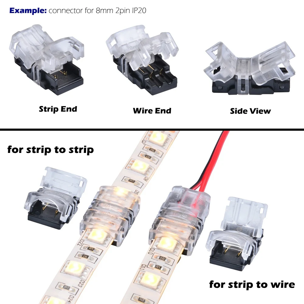 Разъем светодиодной ленты 2,3, 4,5, 6 Pin 5,8, 10,12 мм для RGB, CCT, WS1812B, RGBW и подсветка rgbww водонепроницаемый и не водонепроницаемый, CE RoHS