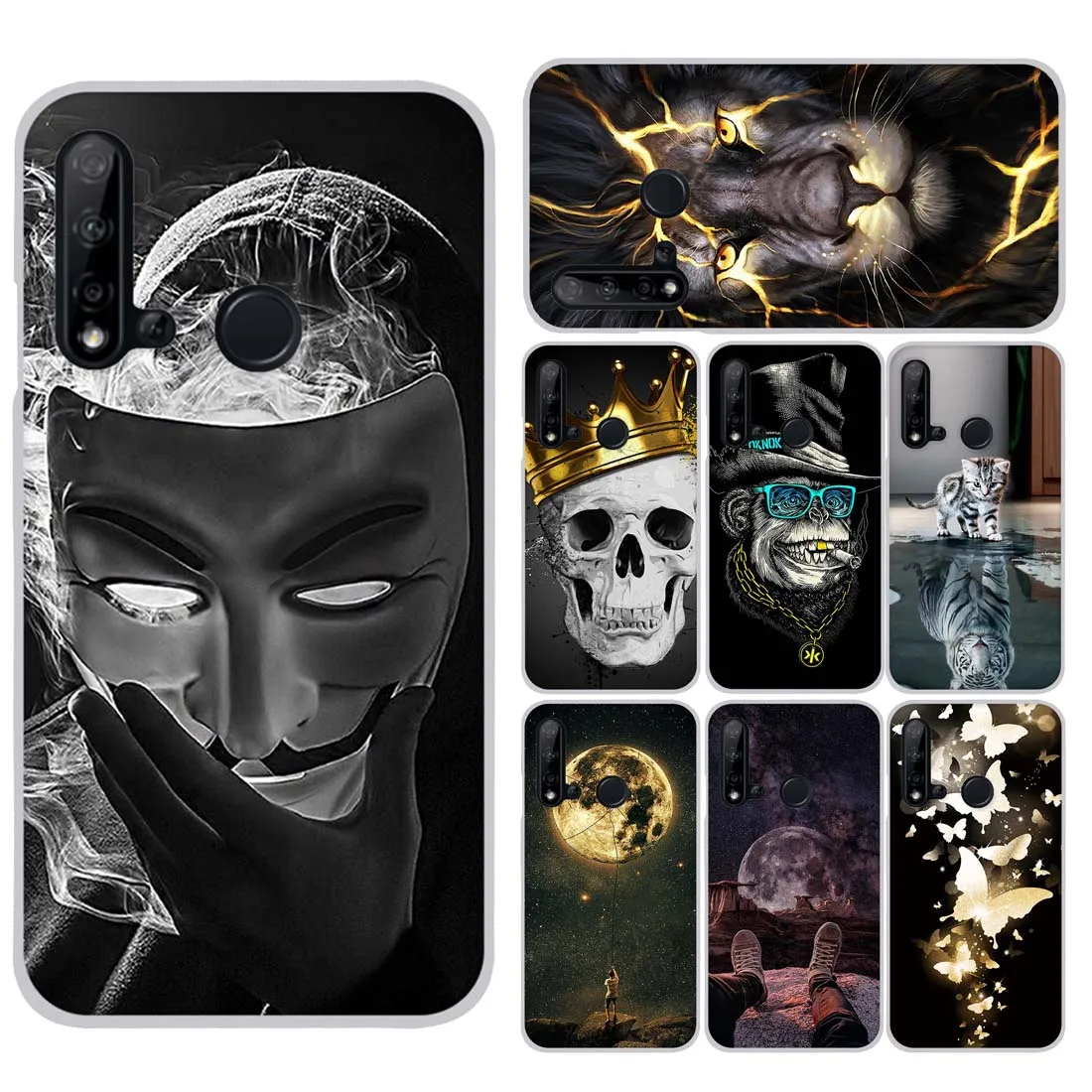 Для huawei P20 Lite 2019 чехол с рисунком мягкий ТПУ для телефона полный защитный бампер