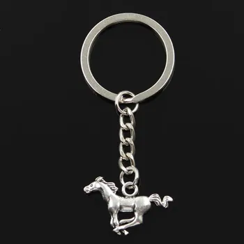 

Fashion Keychain 12x28mm Running Horse Steed Silver Color Pendants DIY Men Jewelry Car Key Chain Ring Holder Souvenir For Gift