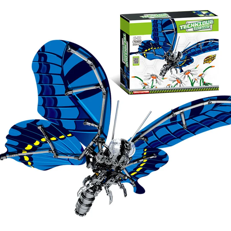 

Toys For Children Swallowtail Butterfly Insect Model Kit Compatible Legoing Assembled Educational Building Blocks Brick Kids O02