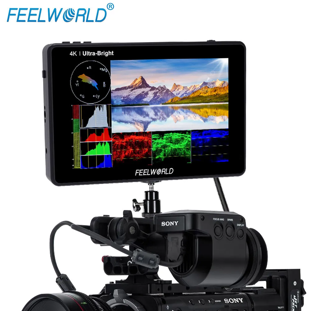 FEELWORLD LUT7S 7 Inch 4K Monitor 3D LUT Touch Screen 3G-SDI DSLR Camera Field Monitor 1920X1200 for Sony Canon Nikon