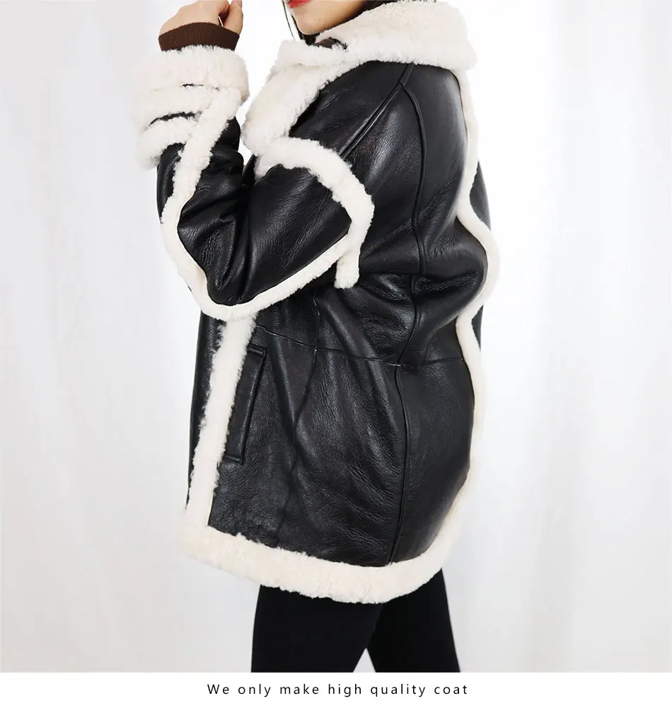 white bubble coat Real Sheepskin Fur Woman Winter Jacket Genuine Double Faced Fur Warm Coat Fashion Real Lamb Fur Duffle Coat Shearling Thick Jack long black puffer coat