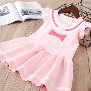 

Girls Dresses 2020 Summer Preppy Style Pattern Vest Sleeve Dress Cotton Toddler Girl Clothing Kids Dress Children Clothes 3-7Y