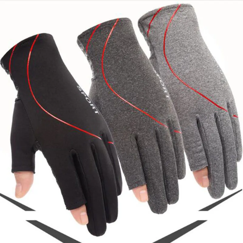 1 пара, уличные перчатки для рыбалки, велоспорта, полный палец, сенсорный экран, зимние теплые перчатки для верховой езды, износостойкие силиконовые
