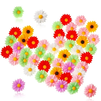 

50 Pieces Flower Push Pins Decorative Daisy Push Pins Colorful Flower Thumb Tacks for Corkboard Photo Wall Memo Home
