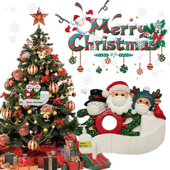 

2020 Quarantine Family Christmas Ornaments - Xmas Tree Hanging Home Decorations Holiday Decor Gift 5 pcs