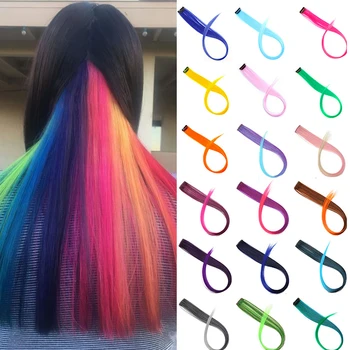 

DIANQI A 22-inch long straight hair band cut in a hair extension with multiple color wigs