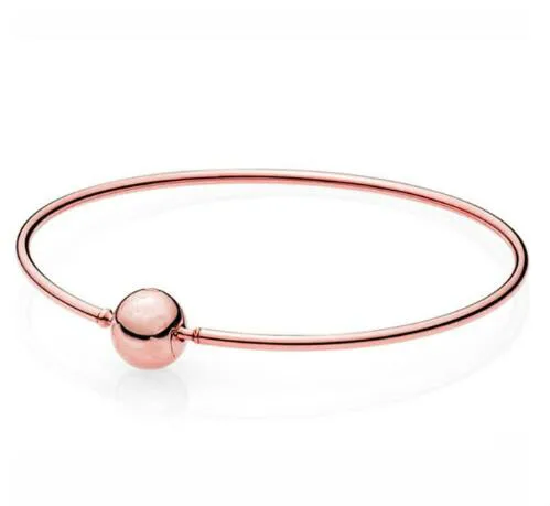 Подлинный 925 пробы серебряный браслет шар застежка коллекция Essence розовое золото браслет подходит для женщин шарик шарм Diy ювелирные изделия