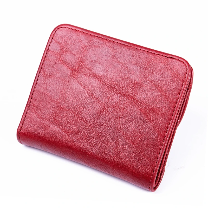 BISON DENIM Genuine Leather Wallet Women Fashion Card Holder Wallet Female Coin Purse Mini Clutch Money Bag For Girls B3274