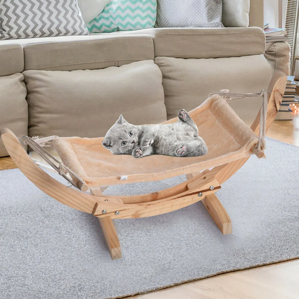 Горячая гамак DIY кровать собака дом деревянная рама ленивый коврик Удобная подушка Lounge L99
