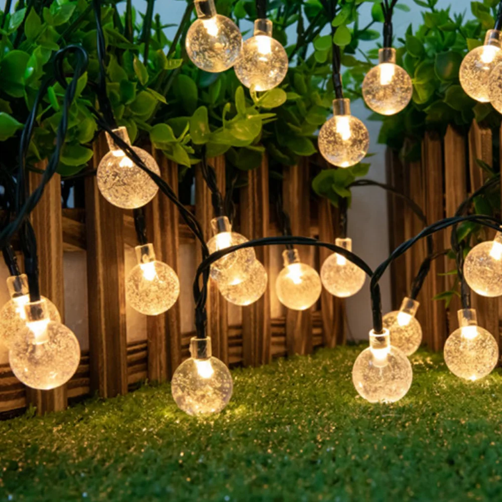 

20-40Leds Fairy Warm White Lights String LED Crystal Globe Ball Garden Weatherproof Battery Operated String Lights