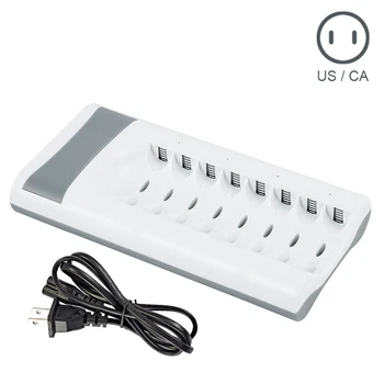 

Battery Charger Rechargeable 8 Slot Fast Charging Safe Portable Intelligent Widely Compatible PUO88