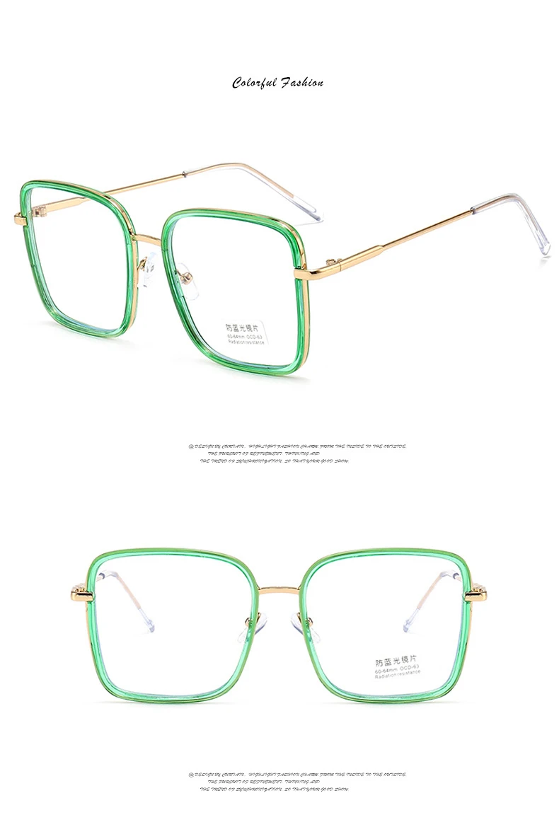 New Computer Glasses Women Men High Quality Anti Blue Light Glasses Retro Eyewear Frames Metal Optical Spectacle Frame Eyeglass (12)