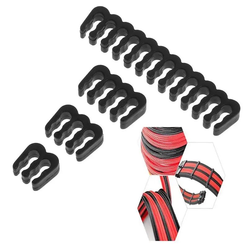 

16Pcs/Set PP Cable Comb/Clamp/Clip/Organizer/Dresser for 2.5-3.2mm PC Power Cables Wiring 4/6/8/24 Pin Computer Cable Manager
