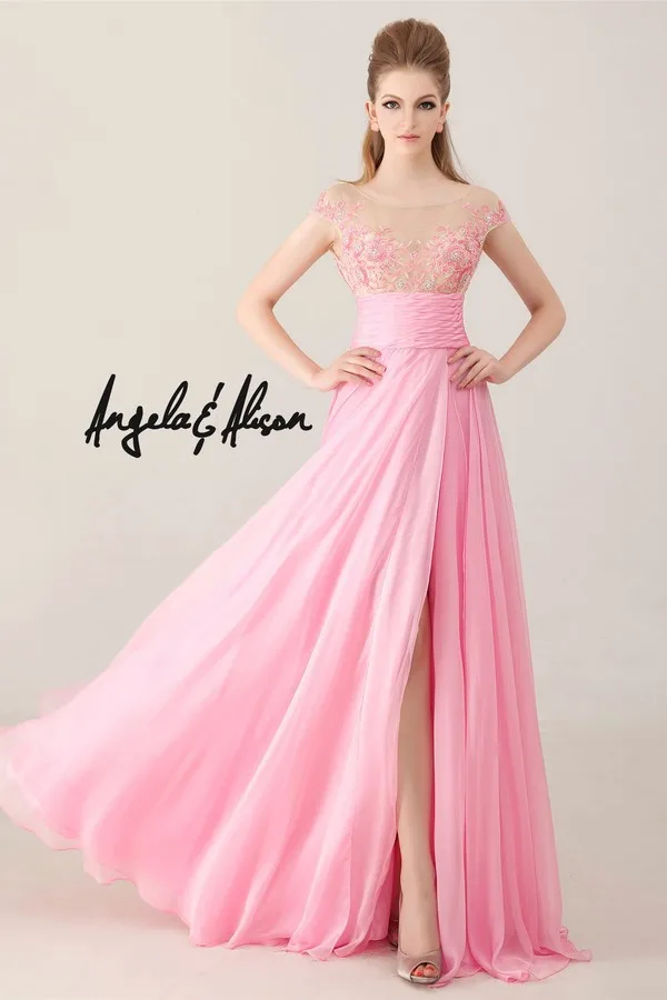 Дешевое женское летнее платье с кристаллами vestido de formatura новые модные розовые шифоновые длинные платья для выпускников - Цвет: Розовый