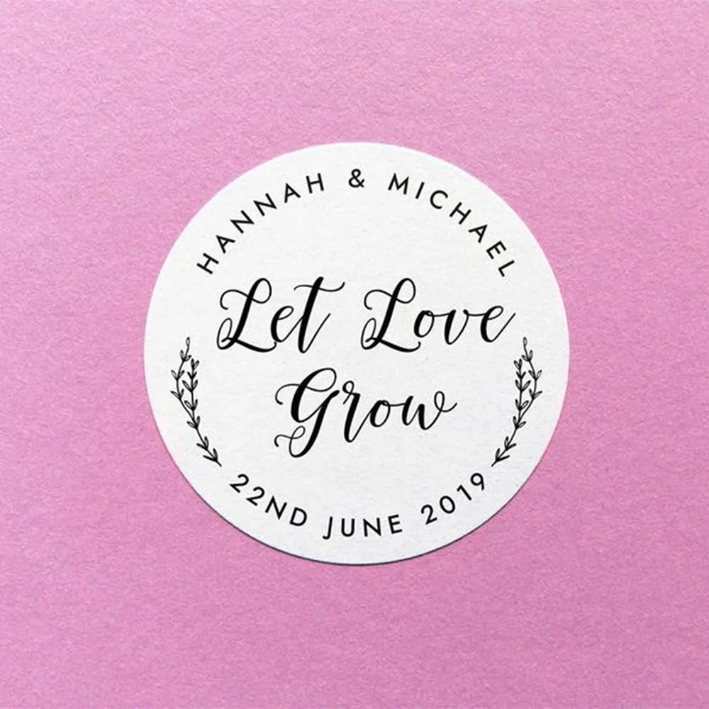 Индивидуальный текст Let Love Grow наклейка для свадебного подарка s котики