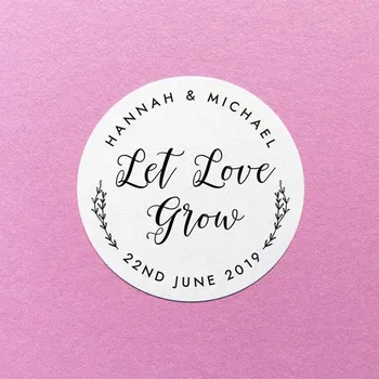 

personalize text Let Love Grow Wedding gift Stickers Seals Botanical seed packet labels birthday baby shower favors gift sticker