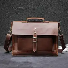 Men Oil Waxy Leather Antique Design Business Briefcase Laptop Document Case Fashion Attache Messenger Bag Tote Portfolio