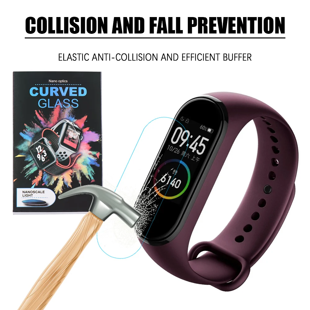 3D Screen Protector for Xiaomi Band4 Film Full Soft Protective Glass Screen Protection Case Anti-Scratch Protective Curved Cover