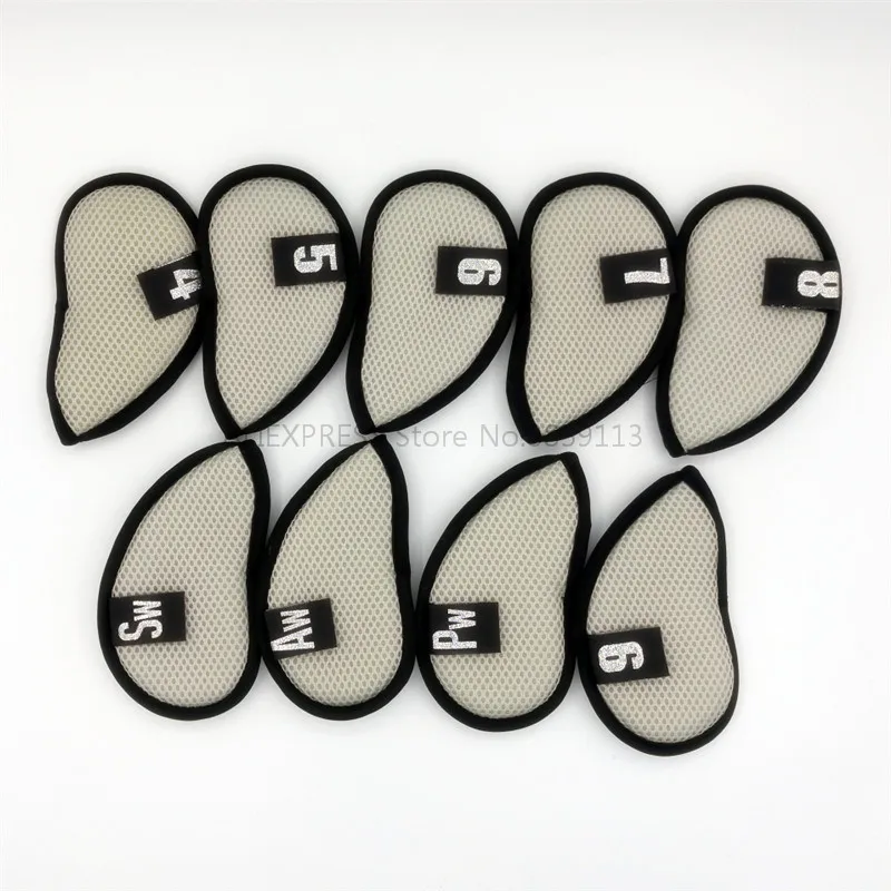 

New 9pcs/lot PURE Grey Golf Irons Head Covers Golf Iron Set Covers #4-9PAS For Man Women
