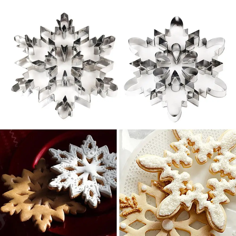 

New Stainless Steel Snowflake Cookie Cutter Biscuit Pastry Cake Mold Mould Baking Tool