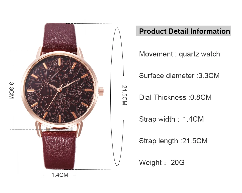 China Women's Wristwatch Flowers Green 