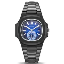 Aliexpress - 2021 Gifts For Men’s Quartz Watches Luxury Stainless Steel Glow-In-The-Dark Calendar Waterproof Black Sport Business  Wristwatch