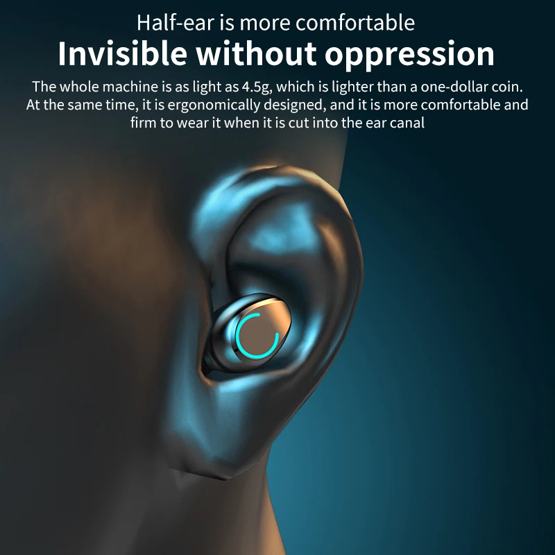 TWS Headphone Wireless Bluetooth 5 0 Sports Waterproof Earphone Noise Canceling Headset with Mic Gaming Earbuds for Android IOS