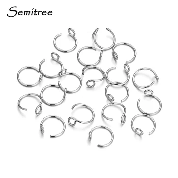 

Semitree 100pcs/lot Stainless Steel Ear Wires Creative Round Earrings Hook for DIY Jewelry Earring Making Handicraft Supplies